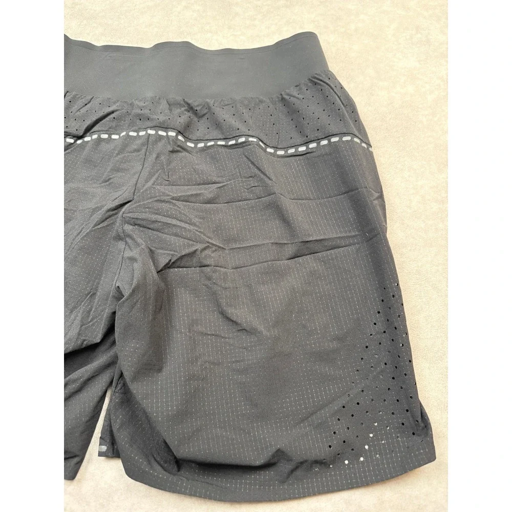 Deckers‎ X Lab Mens M 2-in-1 Running Shorts Black Reflective Pocket Performance